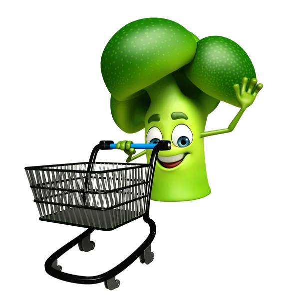 Cartoon character of broccoli fruit — Stock Photo, Image