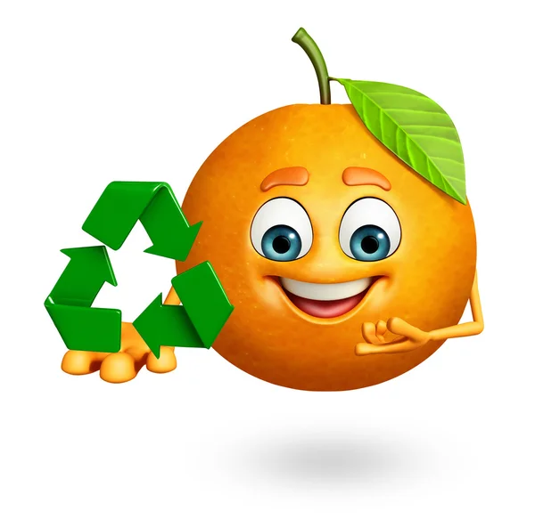 Cartone animato personaggio di arancione — Foto Stock