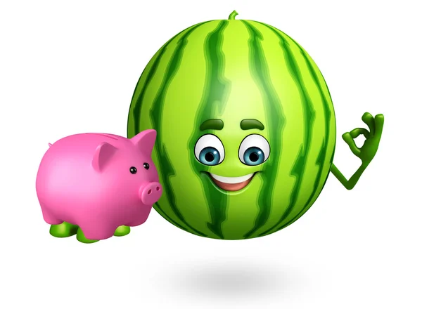 Cartoon character of watermelon — Stock Photo, Image