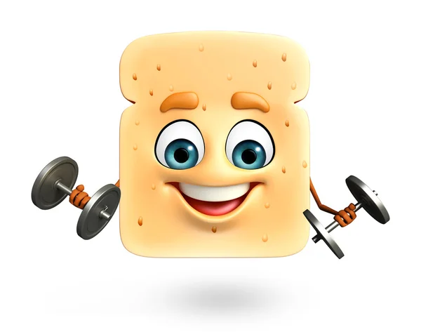 Cartoon character of bread — Stock Photo, Image