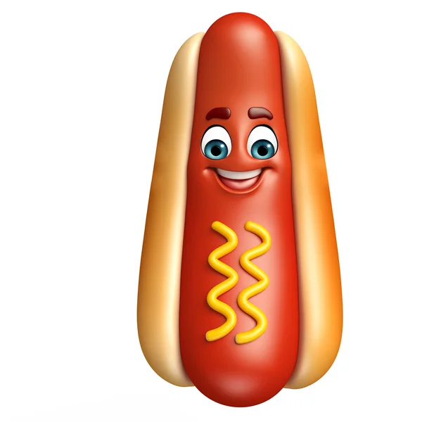 Stripfiguur van hotdog — Stockfoto