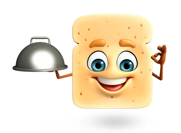 Cartoon character of bread — Stock Photo, Image