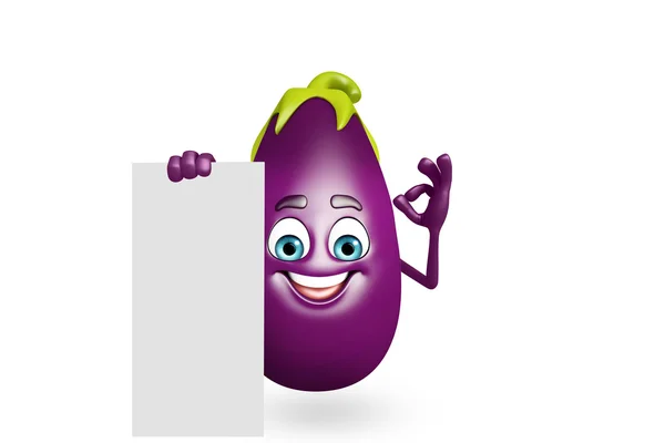 Personaje de dibujos animados de la fruta brinjal — Foto de Stock