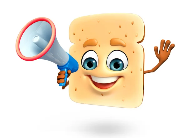 Cartoon character of bread — Stock Photo, Image