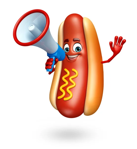 Cartoon character of hot dog — Stock Photo, Image