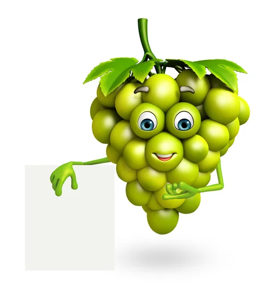 Caractère cartoon des raisins — Photo