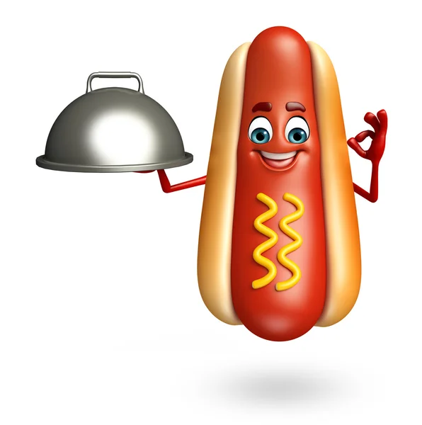 Personaje de dibujos animados de hot dog — Foto de Stock