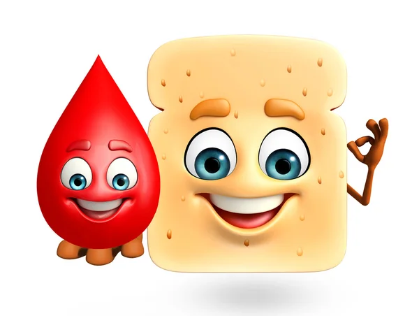 Seriefiguren bröd med blod droppa — Stockfoto