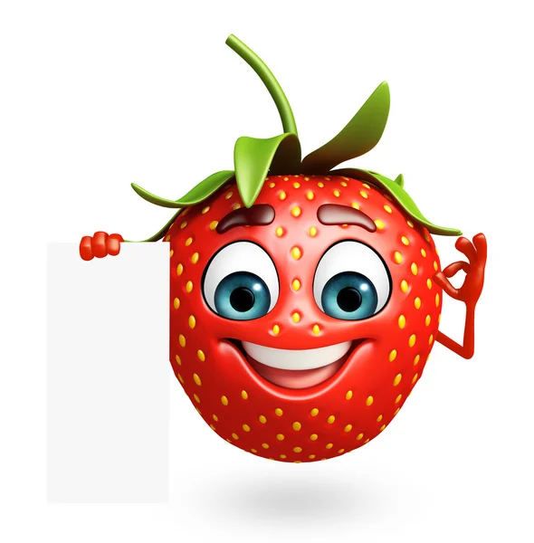 Cartoon character of strawberry — Stock Photo, Image