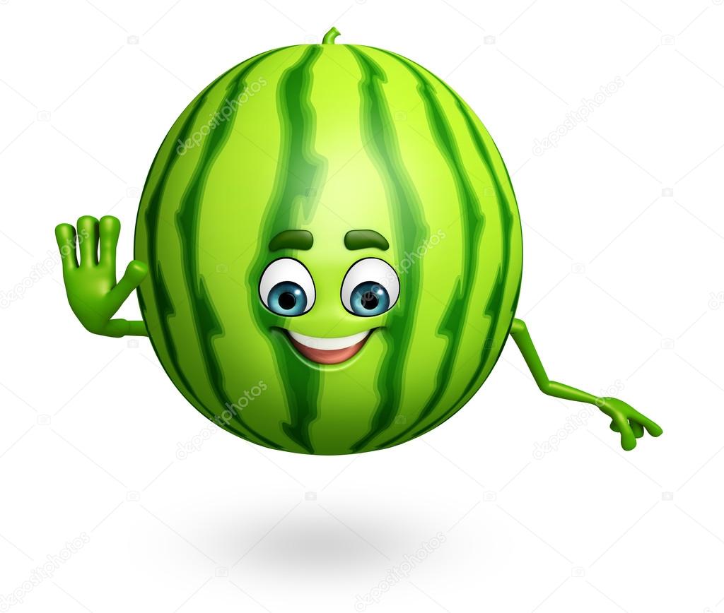 Cartoon character of watermelon
