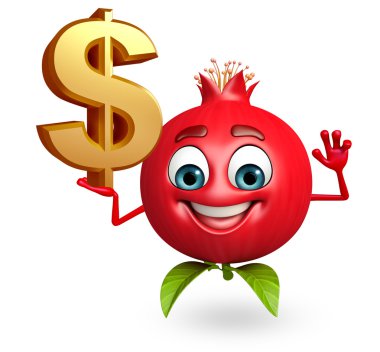 Çizgi film karakteri nar meyve