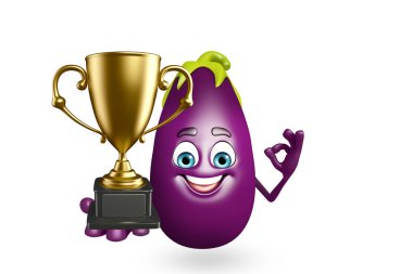 Çizgi film karakteri brinjal meyve
