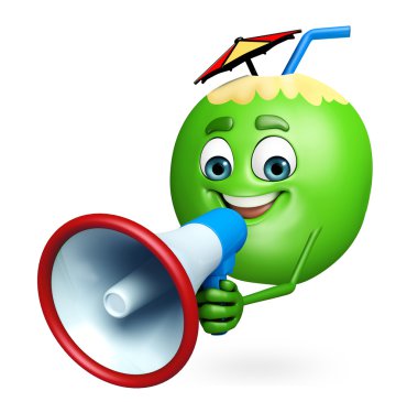 Çizgi film karakteri Hindistan cevizi meyve