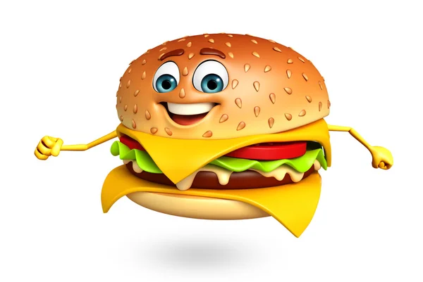 Cartoonfigur des Burgers — Stockfoto