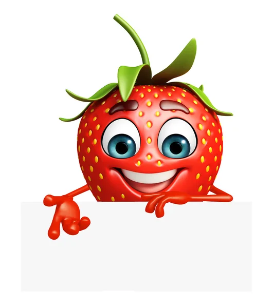 Cartoon character of strawberry — Stock Photo, Image