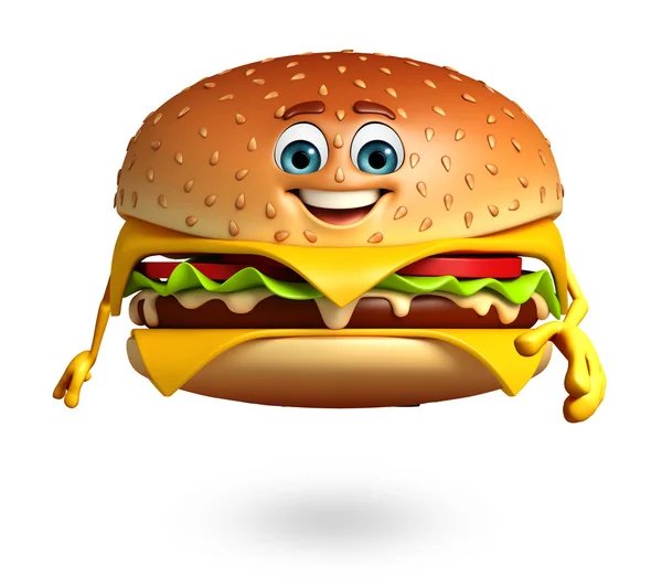 Cartoon character of  burger — Stock Photo, Image