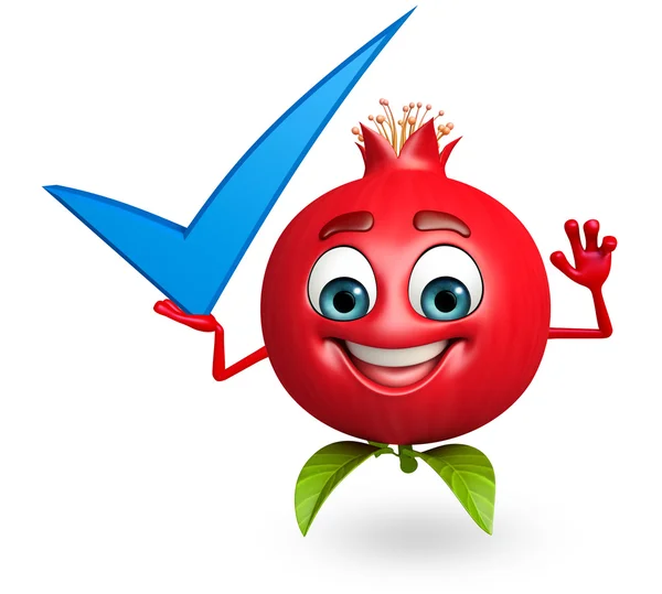 Cartoon character of pomegranate fruit — Stock Photo, Image