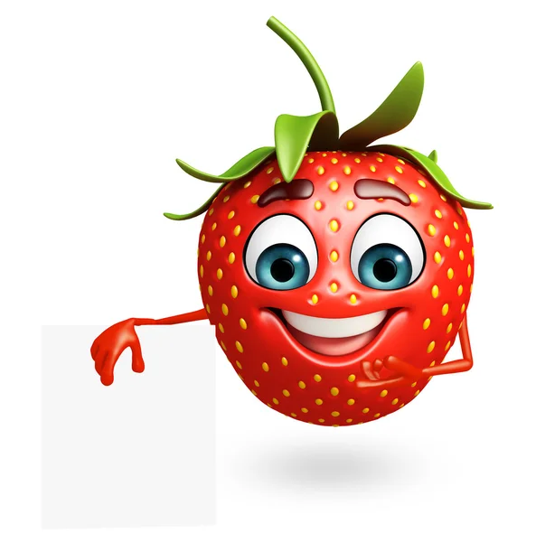 Personagem de desenho animado de morango — Fotografia de Stock