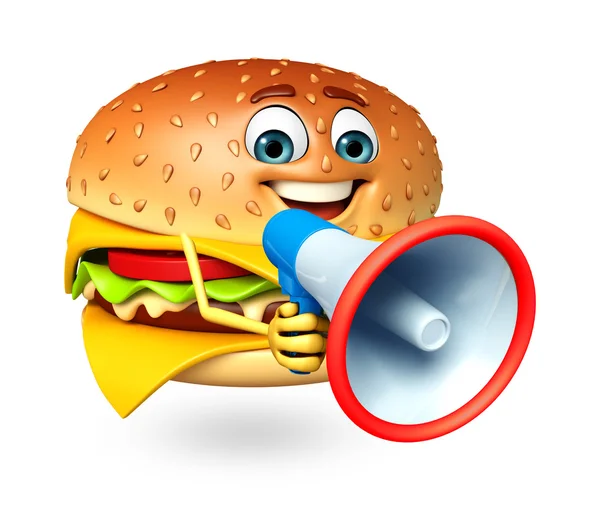 Cartoonfigur des Burgers — Stockfoto