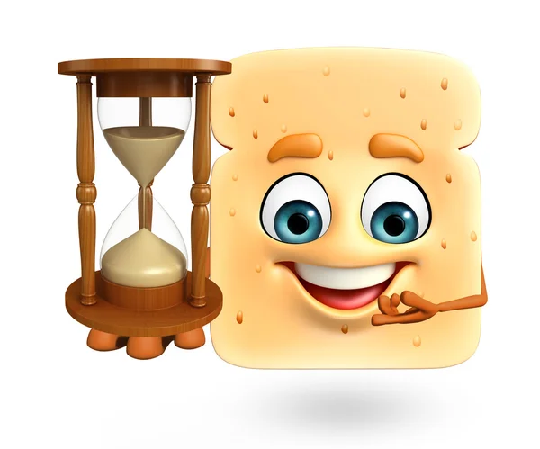 Cartoon character of bread — Stock Photo, Image