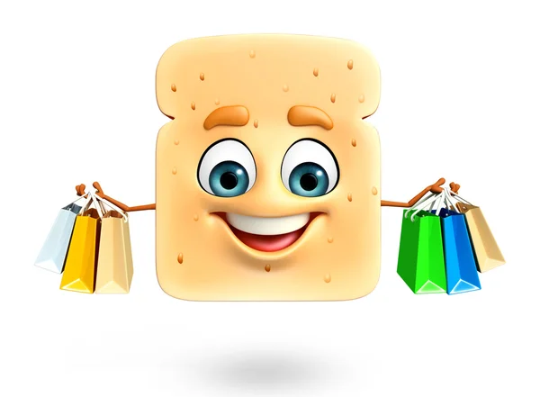 Cartoon character of bread — Stock Photo, Image