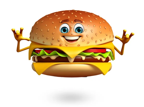 Cartoonfigur des Burgers — Stockfoto