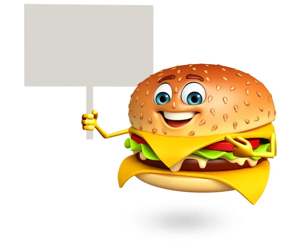 Cartoon character of  burger — Stock Photo, Image