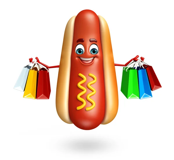 Cartoon character of hot dog — Stock Photo, Image