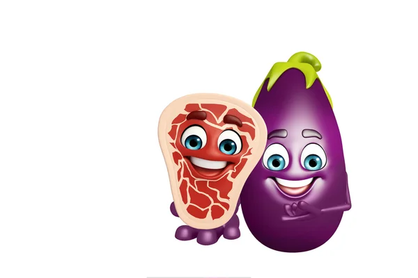 Cartoon character of  brinjal fruit — Stock Photo, Image