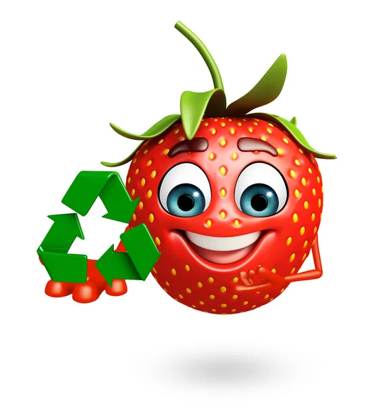 Cartoon character of strawberry — Stock Photo, Image