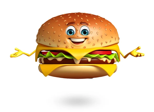 Personaje de dibujos animados de hamburguesa — Foto de Stock