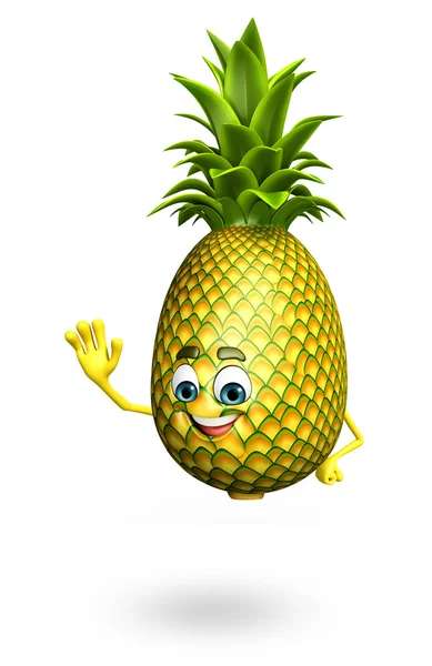 Stripfiguur van ananas — Stockfoto