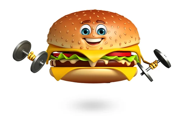Мультфильм характер гамбургера — стоковое фото