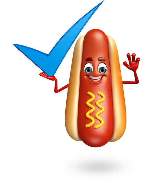 Stripfiguur van hotdog — Stockfoto