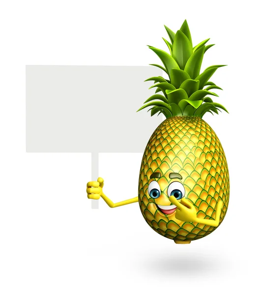 Postać z kreskówek z ananasem — Zdjęcie stockowe