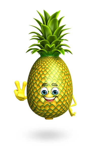 Cartoon character of pineapple — Stock Photo, Image