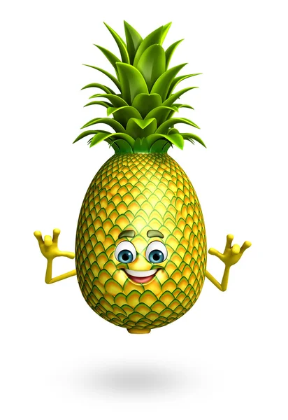 Stripfiguur van ananas — Stockfoto