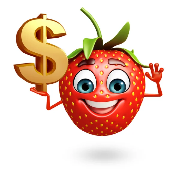 Cartoon character of strawberry — Stock Photo, Image