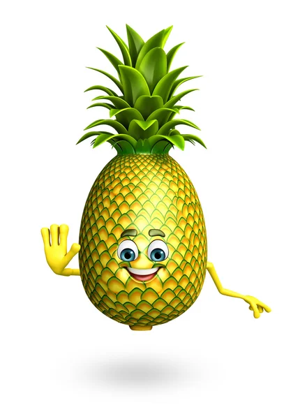 Stripfiguur van ananas — Stockfoto