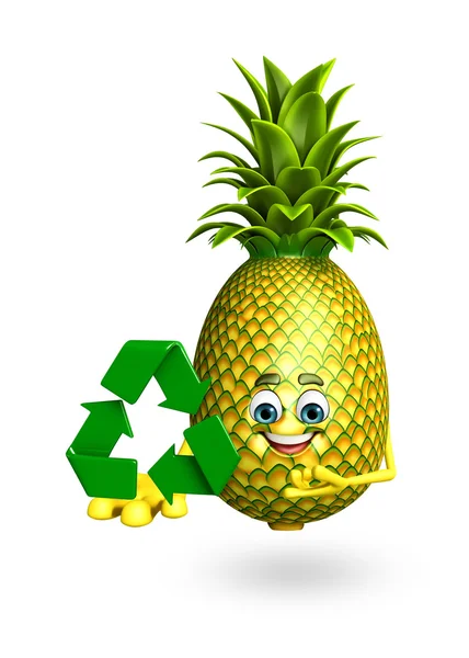 Zeichentrickfigur der Ananas — Stockfoto