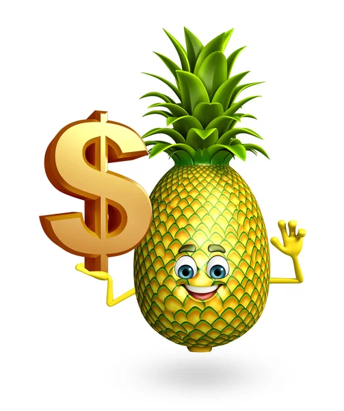 Stripfiguur van ananas — Stockfoto