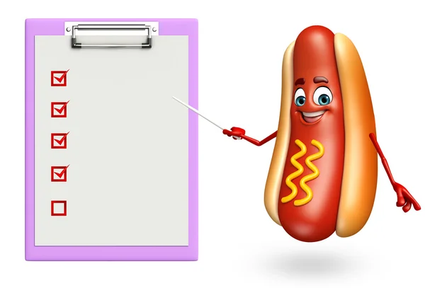 Cartoon character of hot dog — Stock Photo, Image