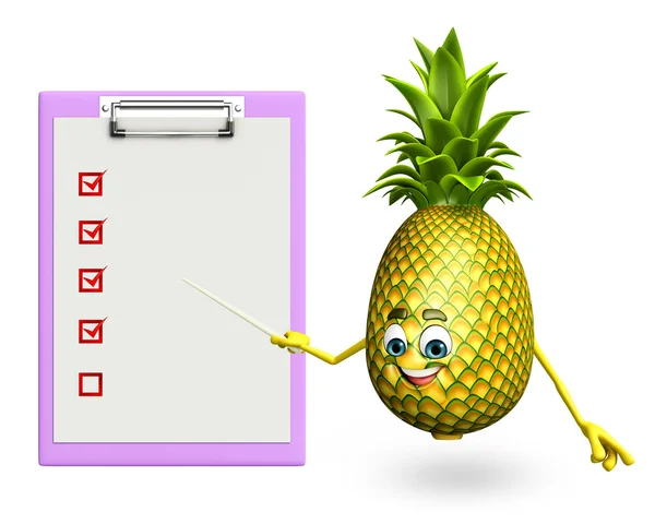 Cartoon character of pineapple — Stock Photo, Image