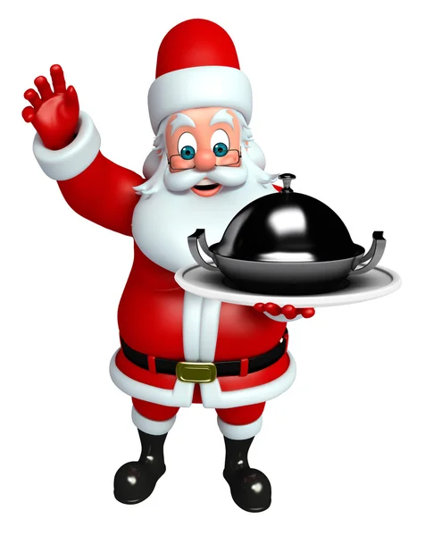 Santa claus com panela — Fotografia de Stock