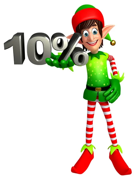 Çizgi film elfler yüzde işareti ile — Stok fotoğraf