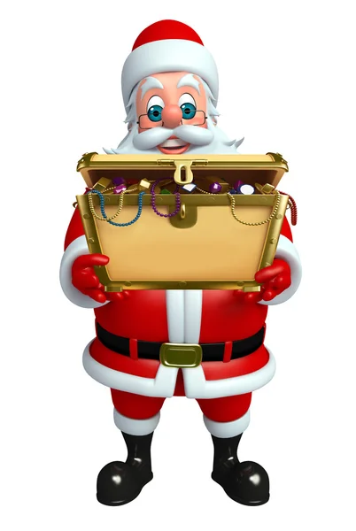 Cartoon Santa claus met schatkist box — Stockfoto