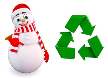 Çizgi film kardan adam ile