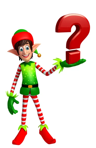 Cartoon Elves with question mark — Stock Photo, Image