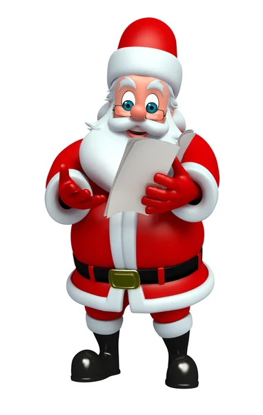 Kreslený Santa claus s Poznámkový blok — Stock fotografie
