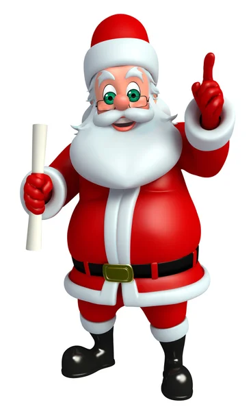 Santa claus with paper — Stock Photo, Image